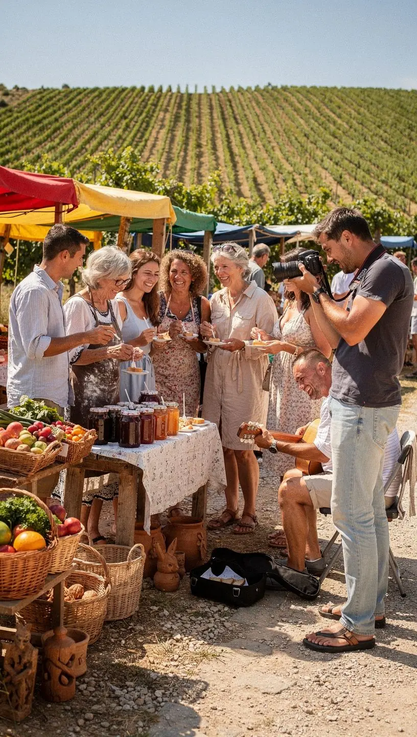 Touristen beobachten einen Schmied bei der Arbeit in einer kleinen deutschen Stadt